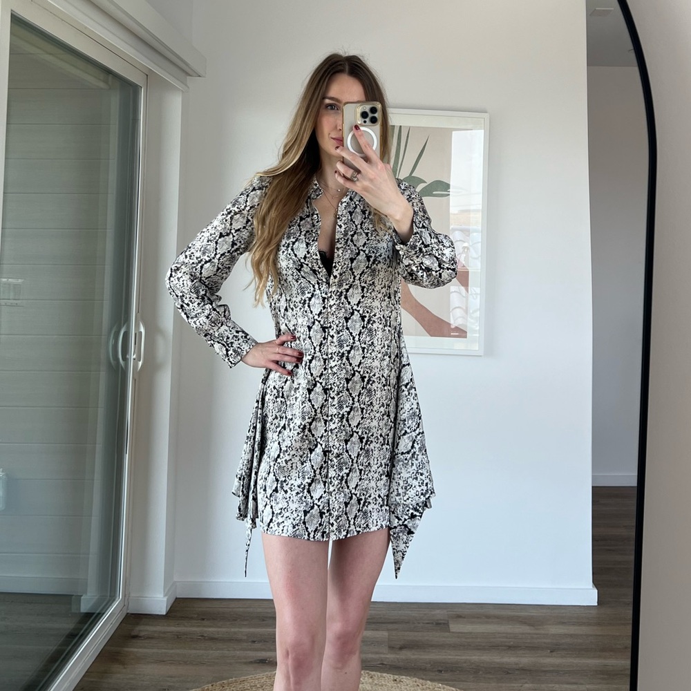 Cinq a Sept Snakeskin Silk Dress Size 4